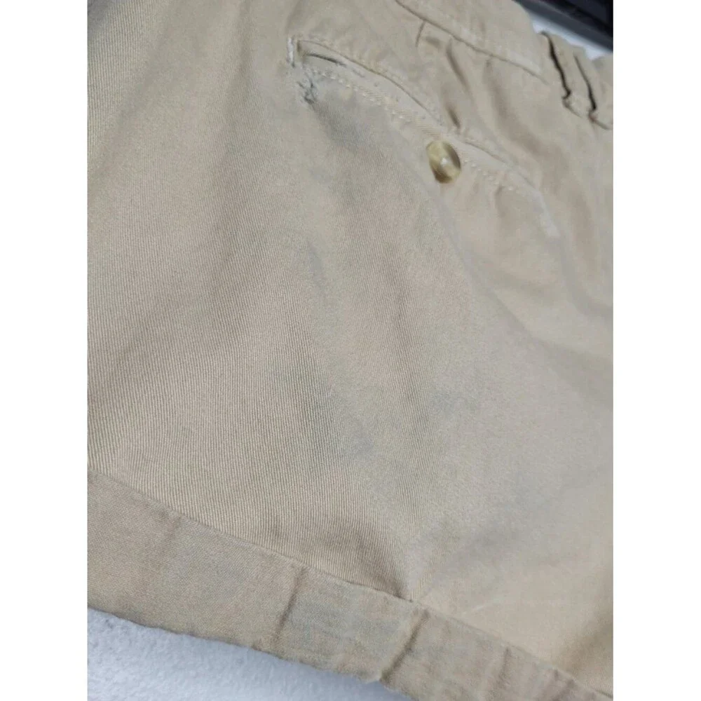 Y2k Abercrombie and Fitch tan rolled cuff preppy distressed shorts size 6 FLAW